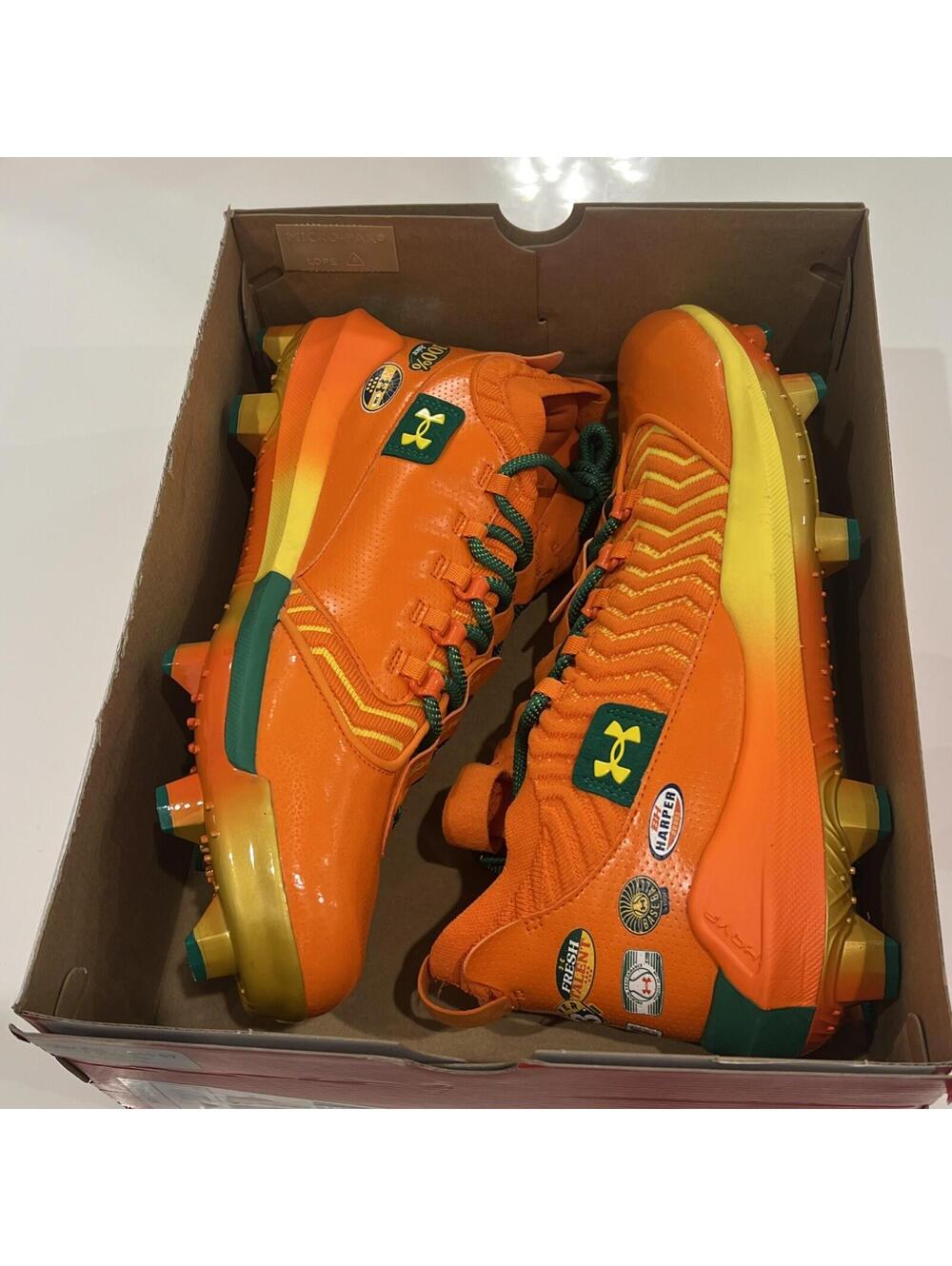 $120 Under Armour Harper 9 Pro TPU LE Bring the Juice Men 14 Baseball Cleats - Picture 2 of 11